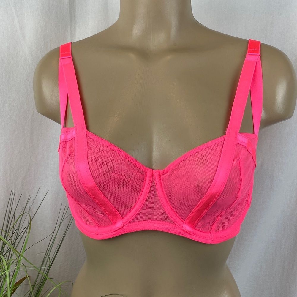 Victoria’s Secret Very Sexy Hot Pink Sheer Underwire Bra 34DD